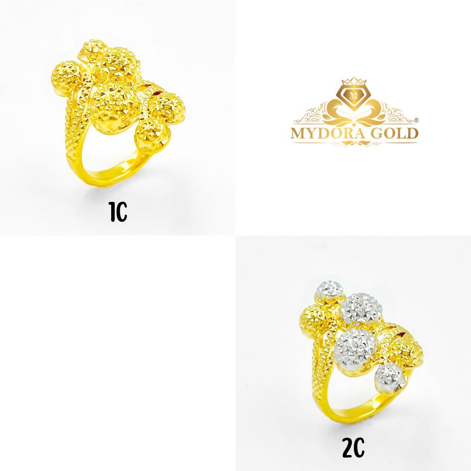 MYDORA Cincin Exclusive Boba Anggur Pahat 6 (5G) l EMAS 916/22K