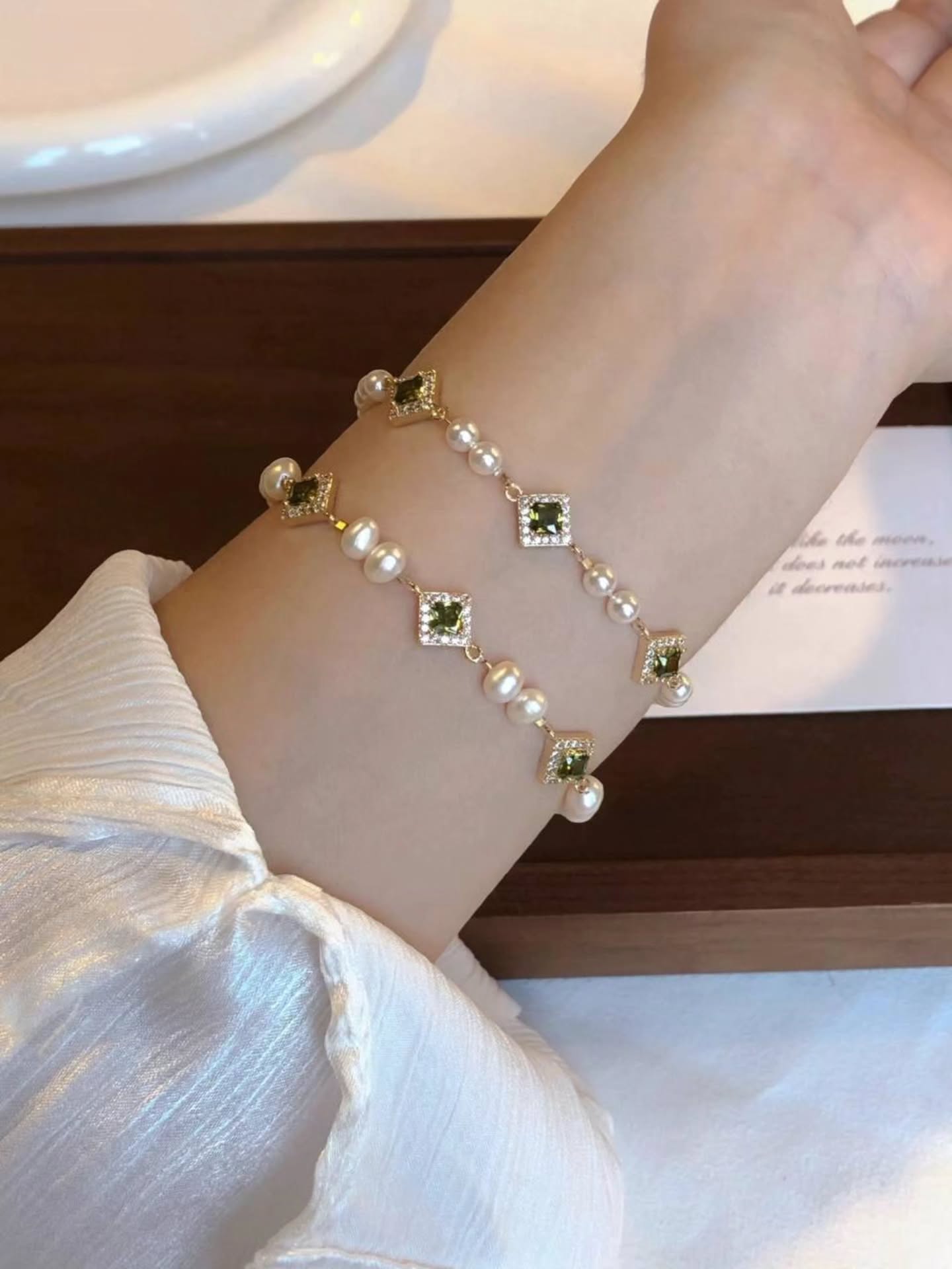 橄榄绿菱形满天星辰手链 🇨🇳