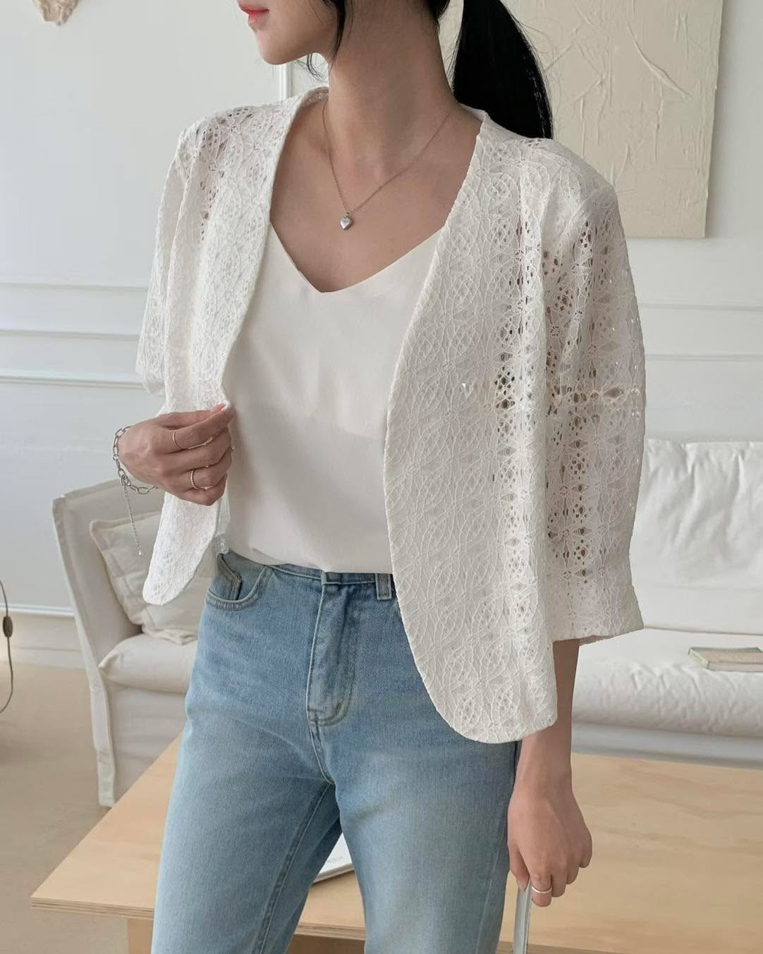 返工通花中袖外套