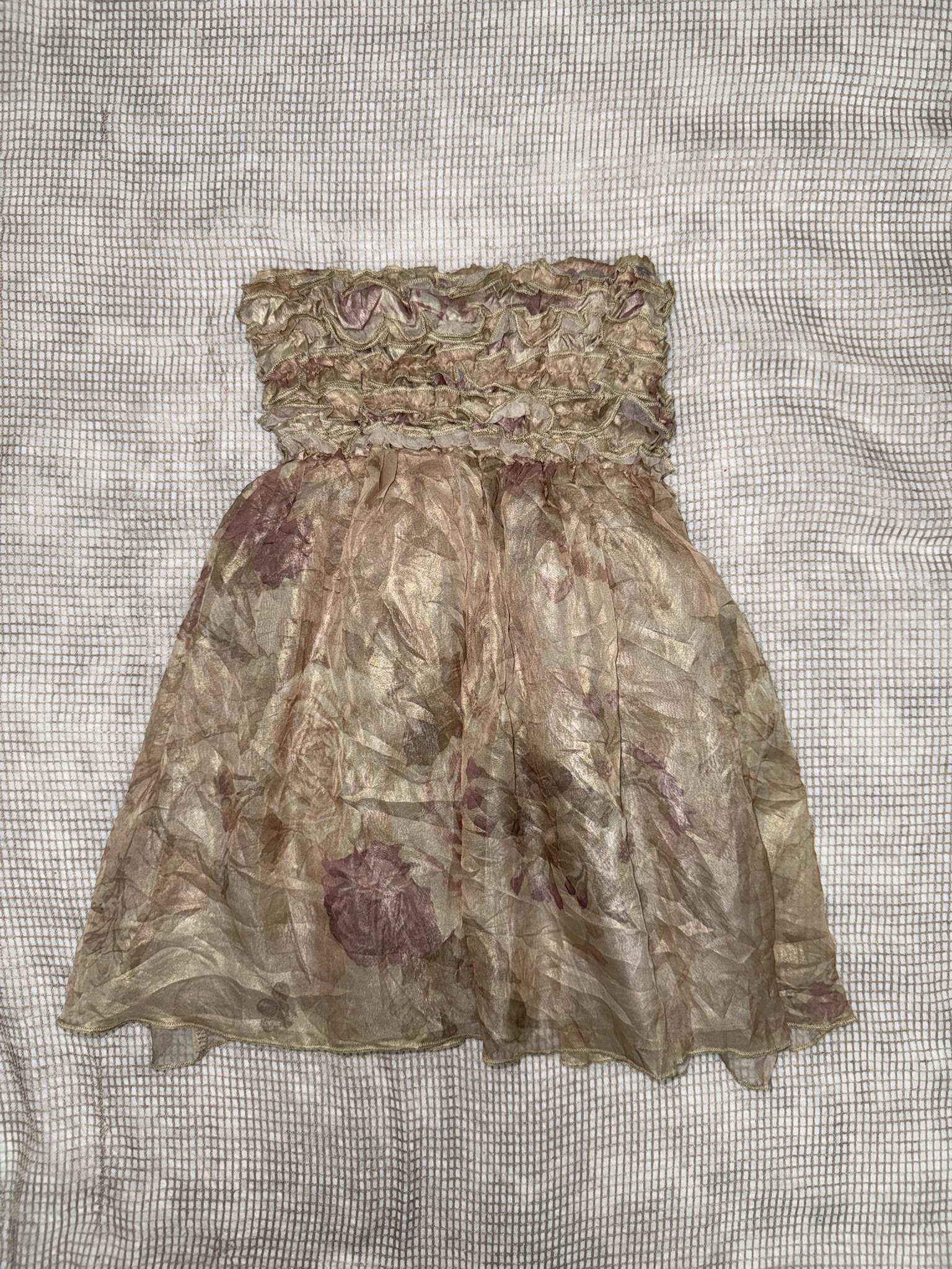Vintage Style Metallic Shimmer Floral Skirt/ Top