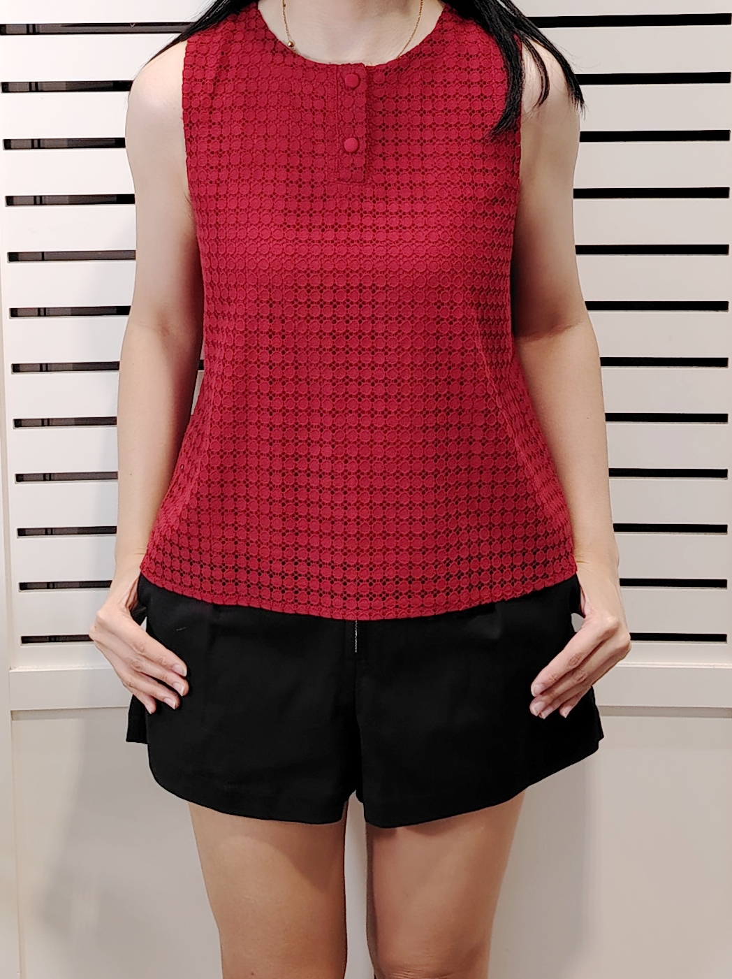 25024 Lace Sleeve Less Blouse