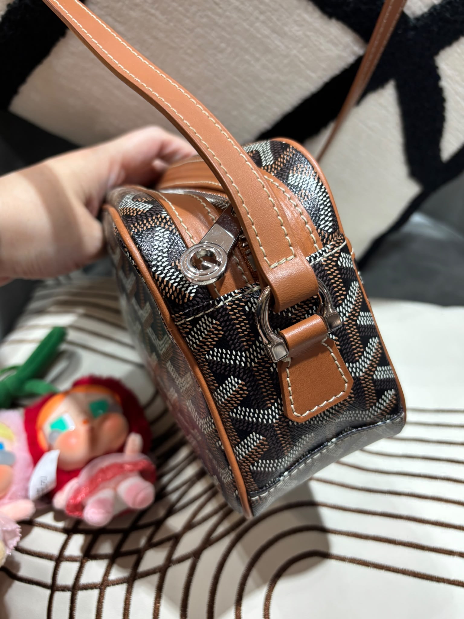 Goyard cap vert pm bag tan 焦糖黑100%Authentic ,93%new ✅dust bag