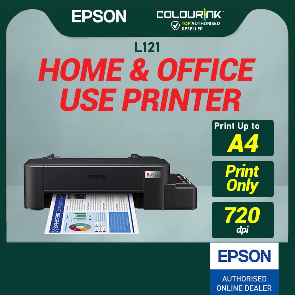 Epson EcoTank L121 A4 Print Only Refill Colour Ink Tank Inkjet Printer c/w Original Ink similar to L1210 L3210 L3250