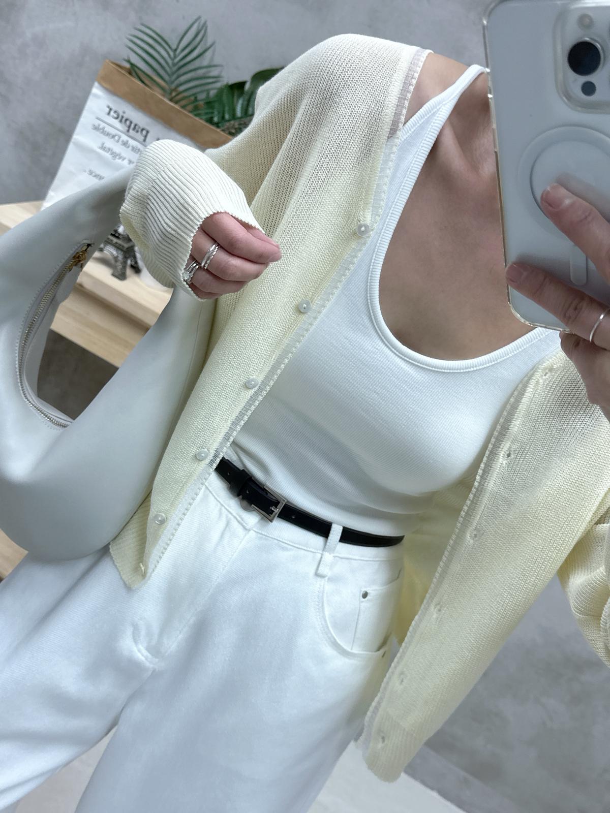 D19 半透紗邊線外套