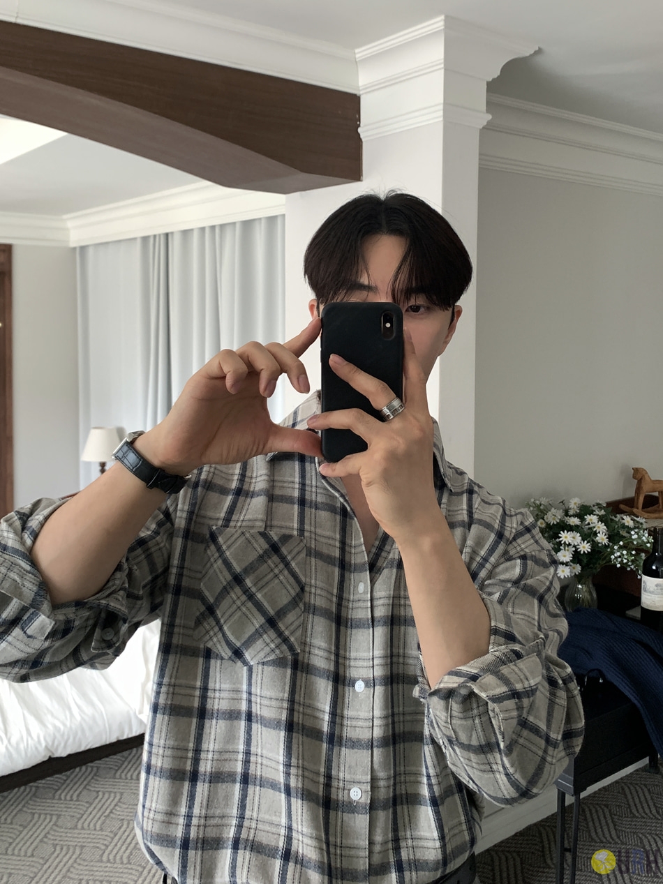 【100%保證韓國直送】日常寬鬆復古格紋恤衫 Glife S Daily Oversized Check Shirt RL114502