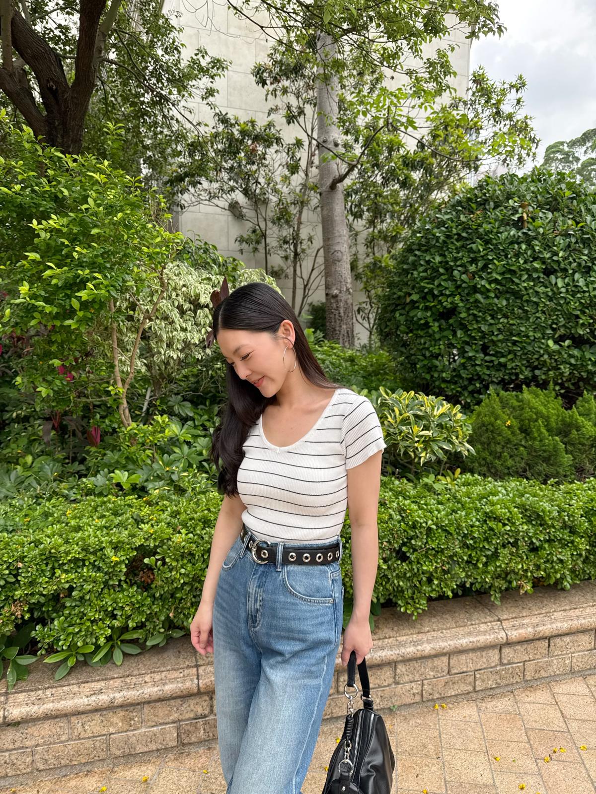 F21 v領橫間線top