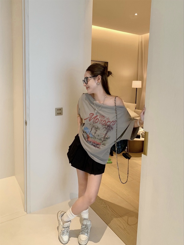 1770 Vintage Morocco Off-Shoulder Tee 复古摩城斜肩T恤