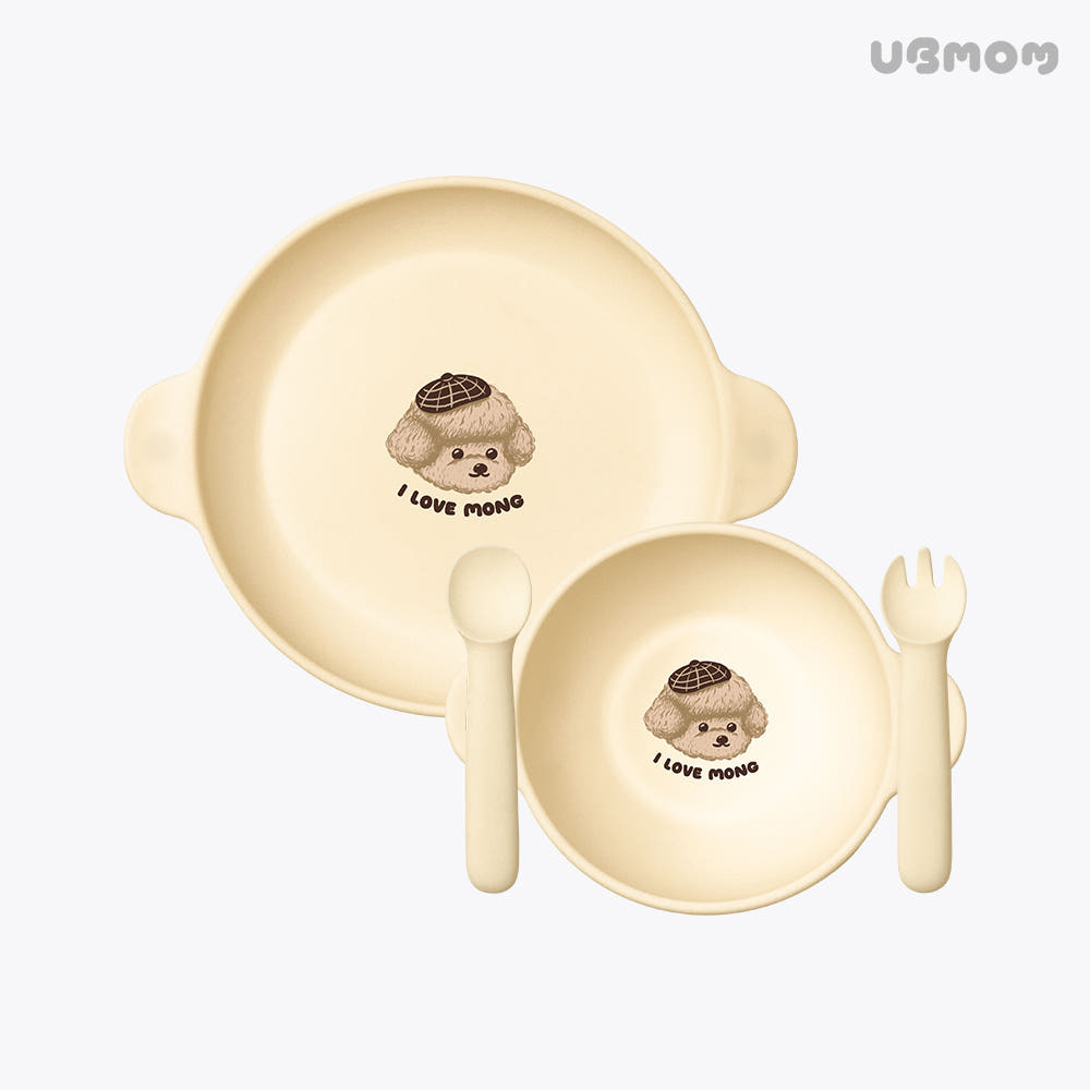 UBMOM 萌萌狗矽膠吸磁餐具套裝