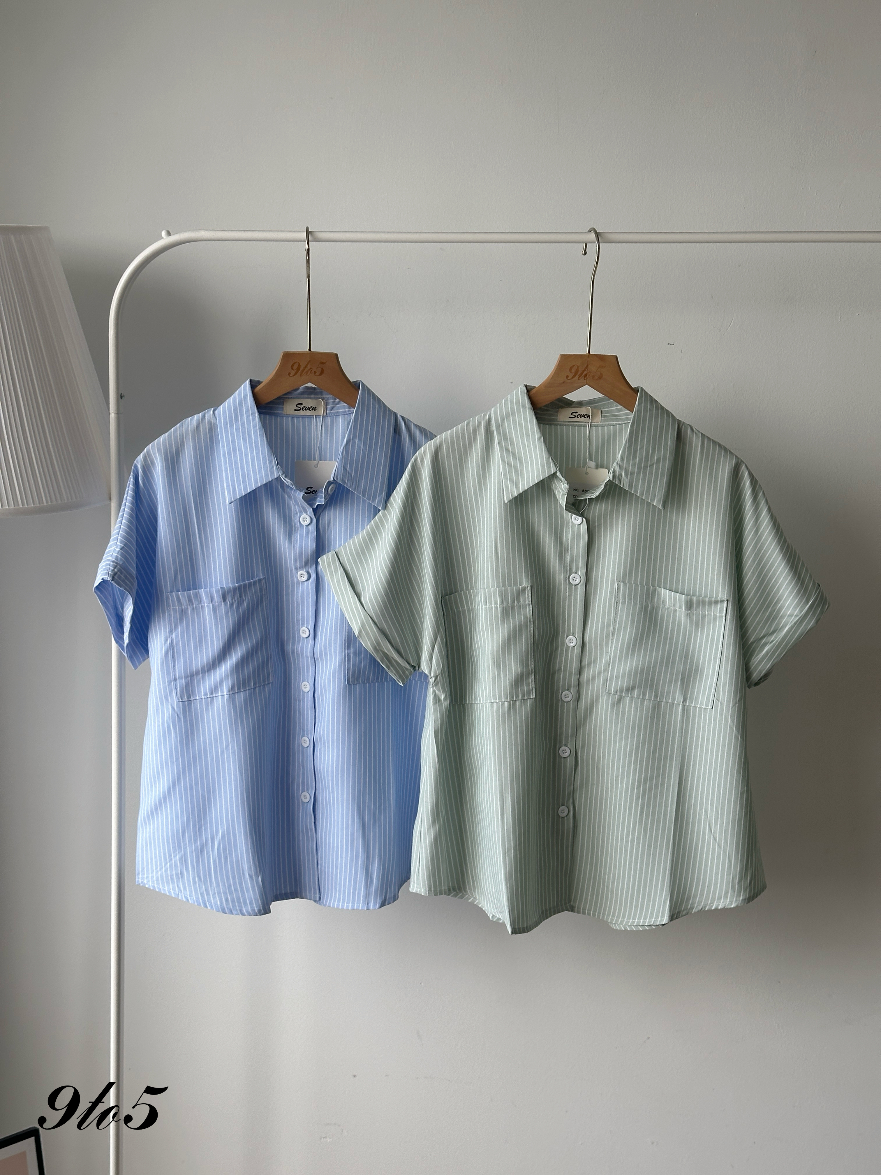 T4238 Short Sleeve Stripe Shirt - 4 Colors 