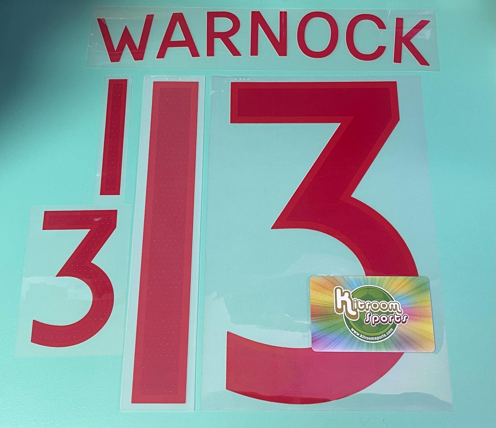 2010 England Home Nameset #13 WARNOCK
