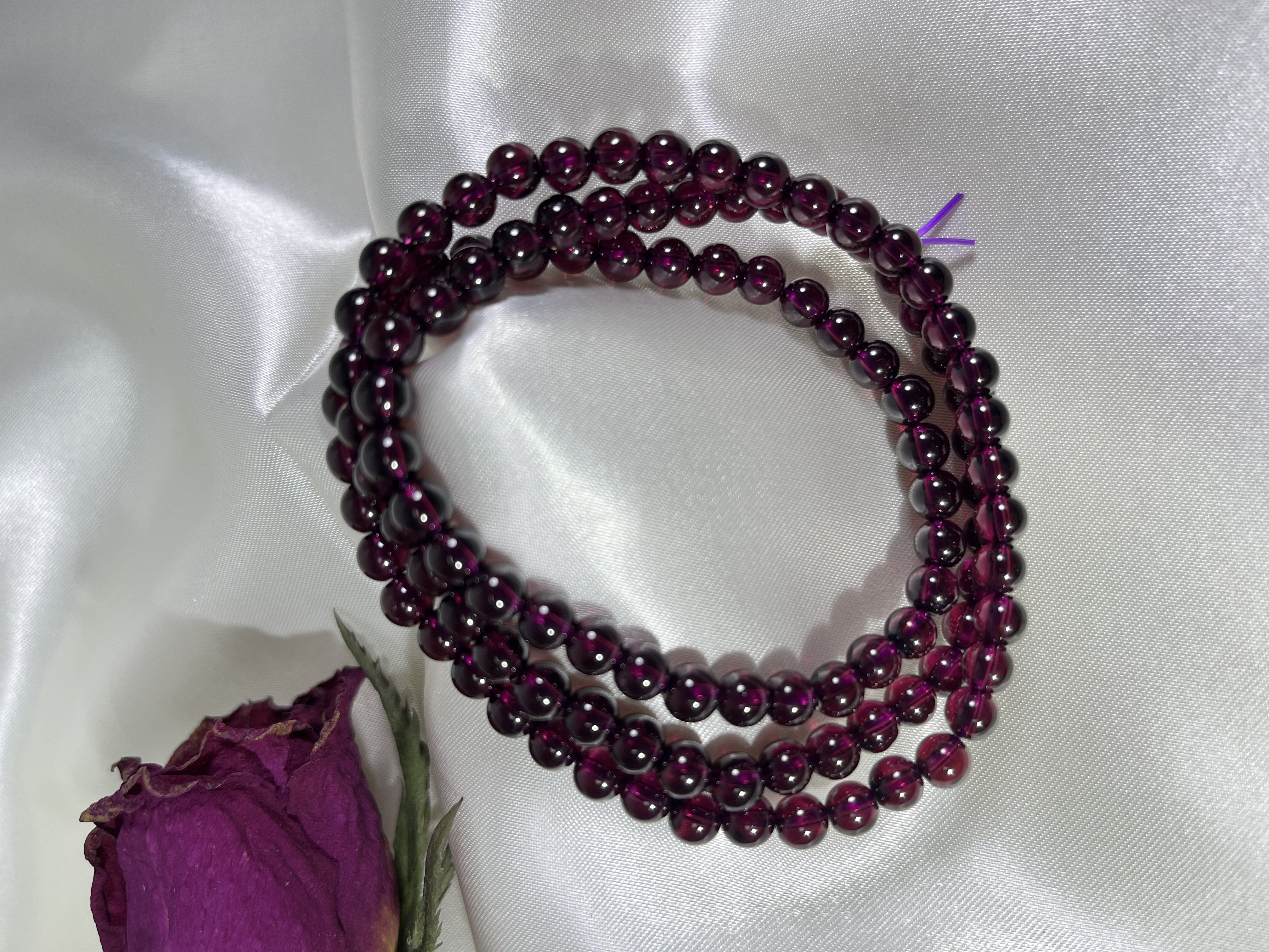 巴西紫牙烏石榴石三圈 6mm+