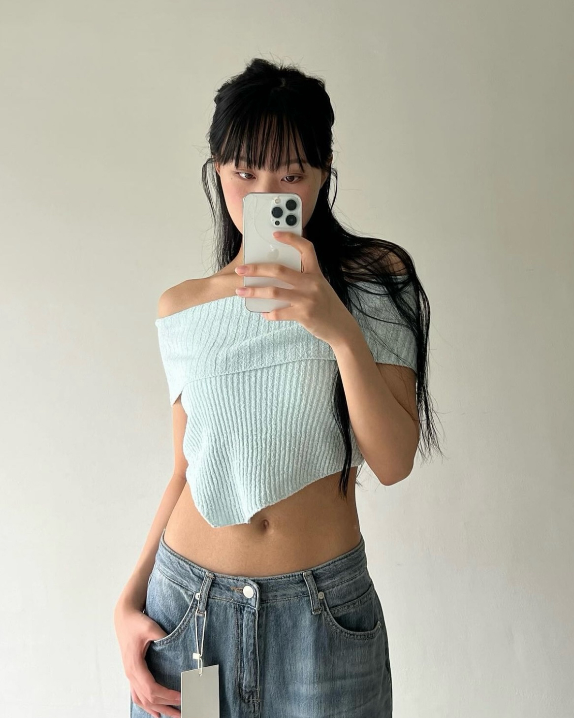 Off Shoulder Knit Top | YOUNI_SEOUL