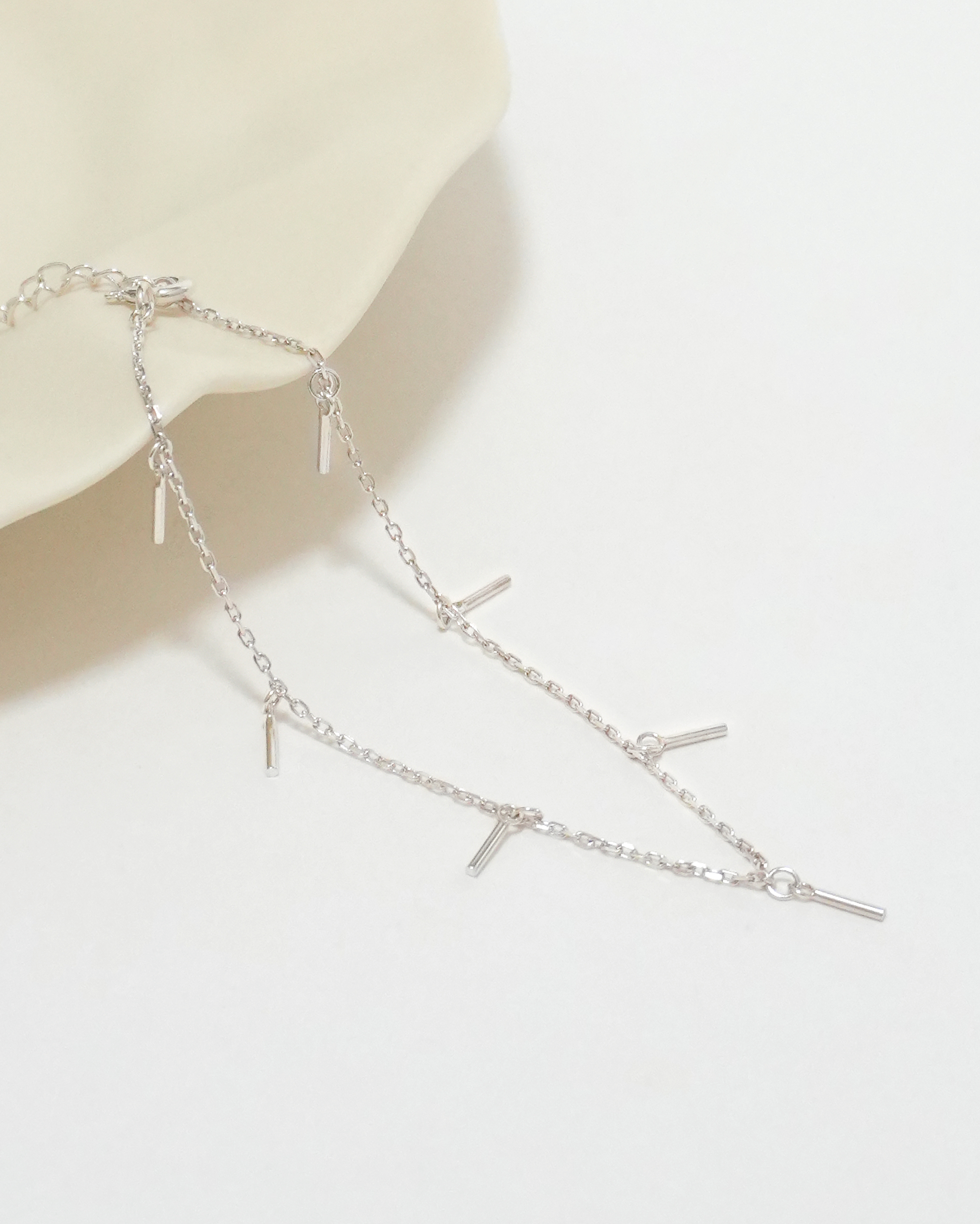 Sleek Silver Tassel Bracelet