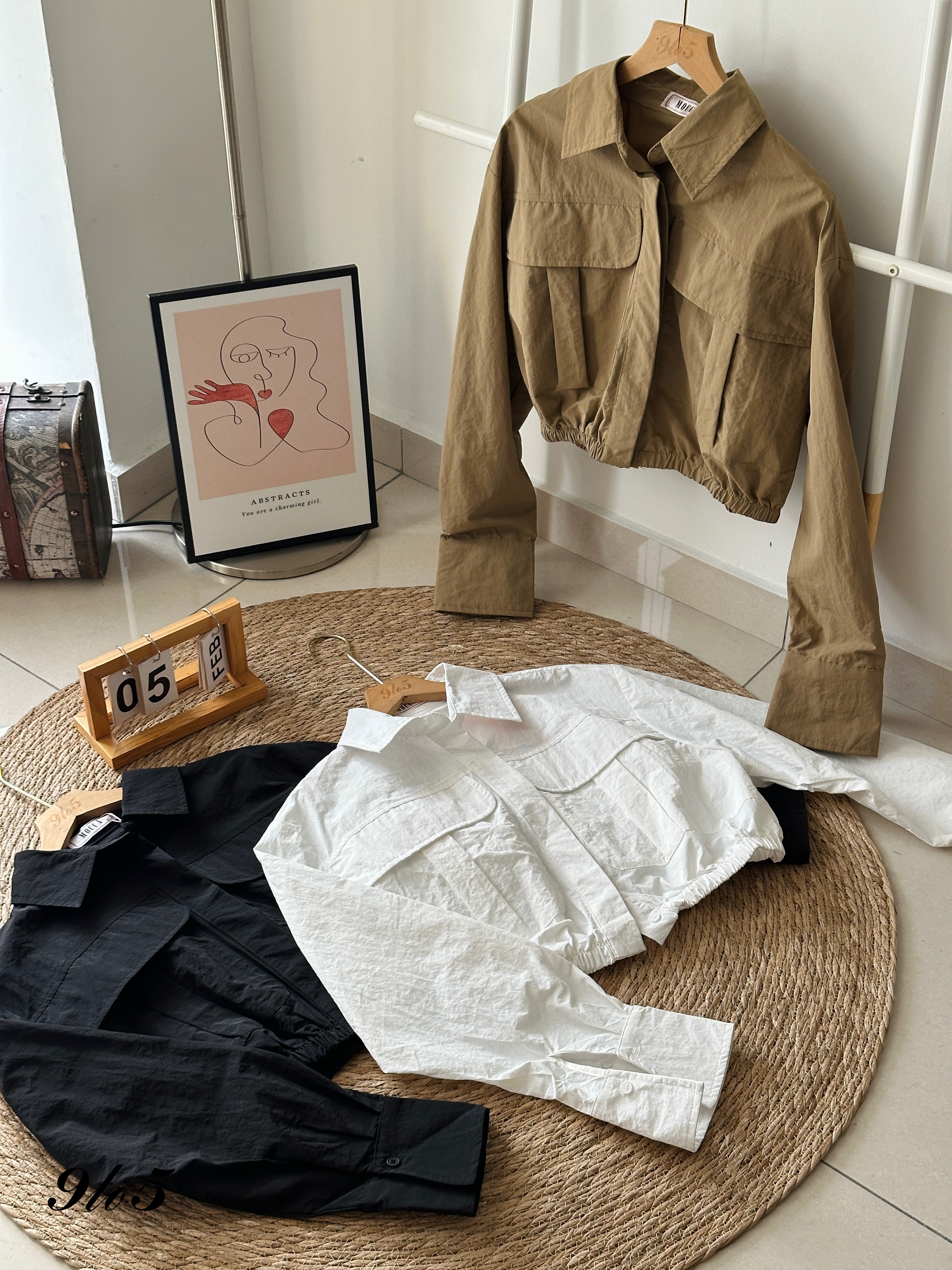 T3958 Long Sleeve Crop Top - 3 Colors