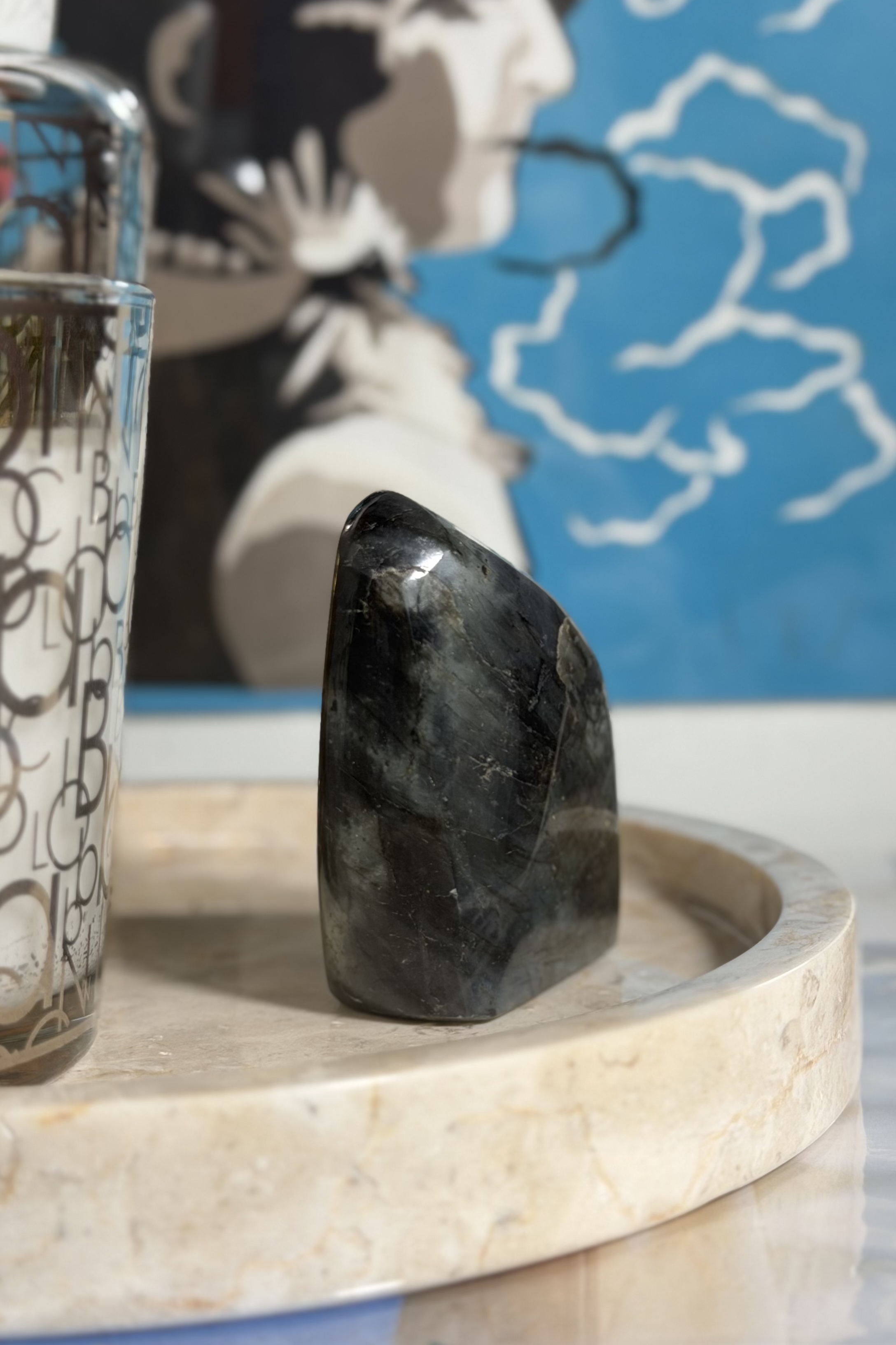 ༒226g 6.6cm幻彩光拉長石擺件༒LA.0484C5-RA*1em>