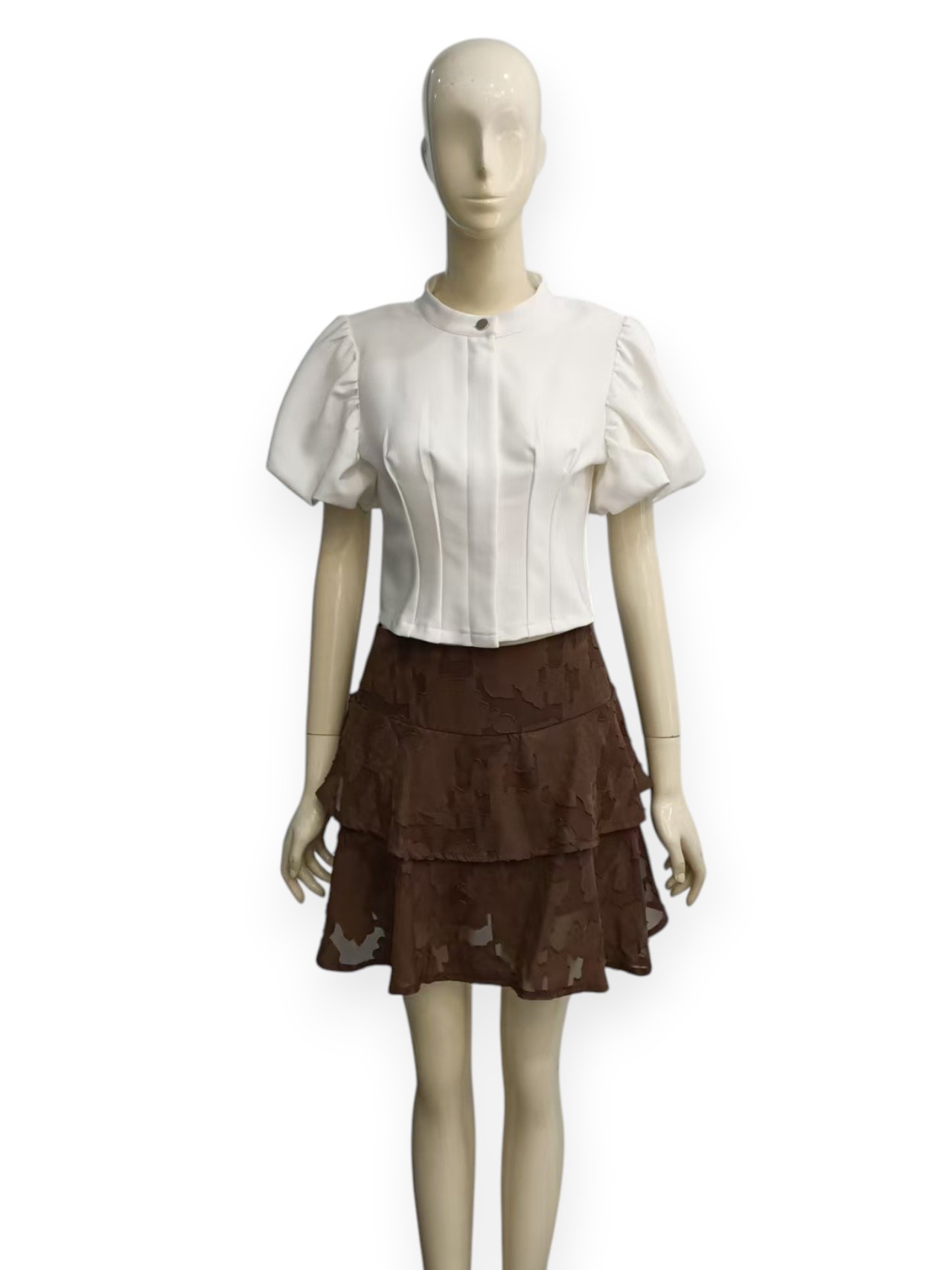 Textured  ruffle skirt M238