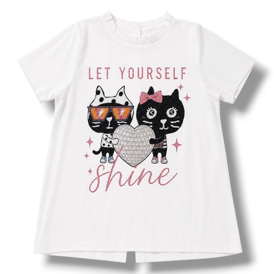 Skye x Pebbly Bejewel Heart Button Tee