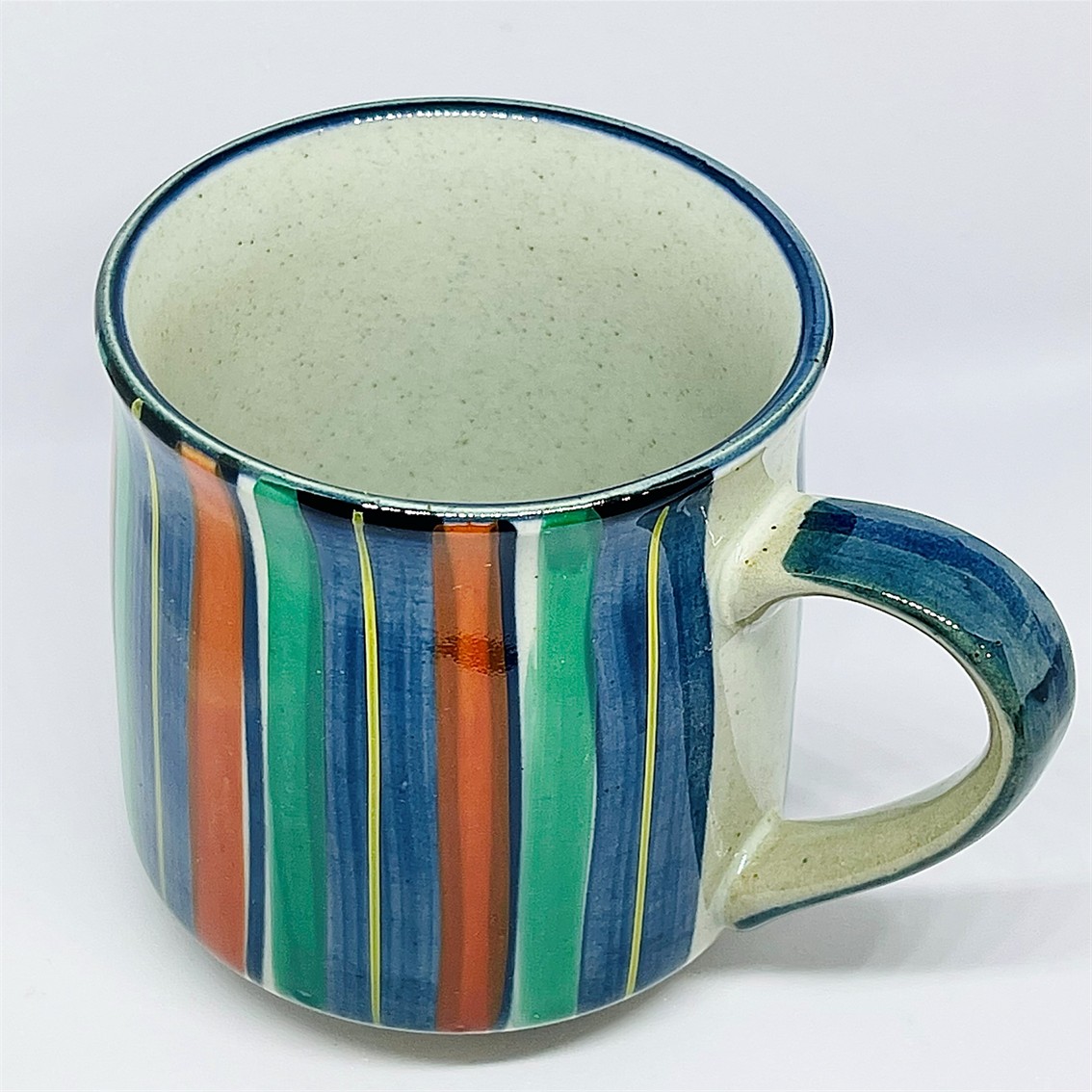 【日本製】美濃燒陶瓷條子小花駌鴦馬克杯套裝 (290ml @)