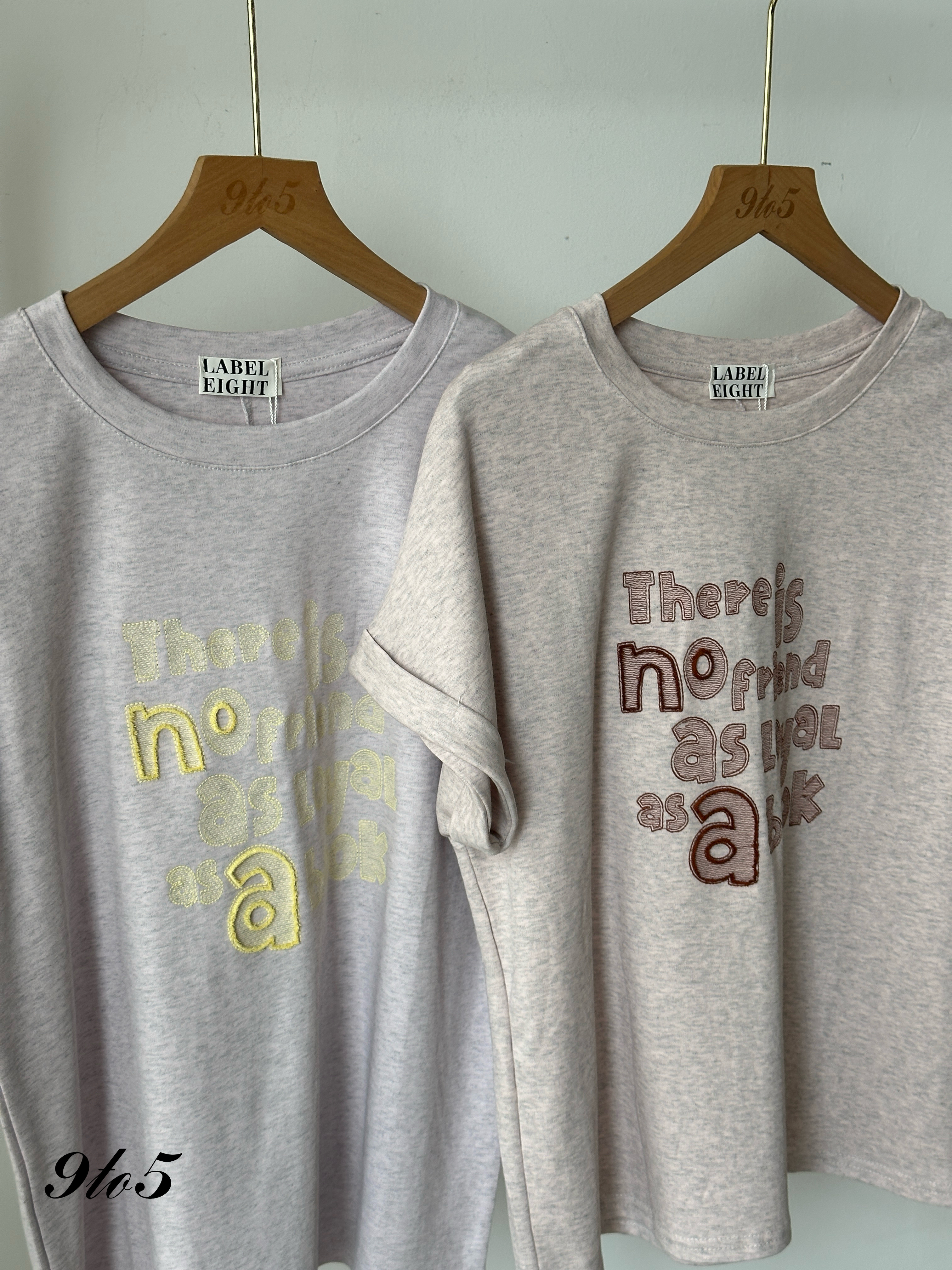 T4062 Embroidery Wording Tee - 4 Colors