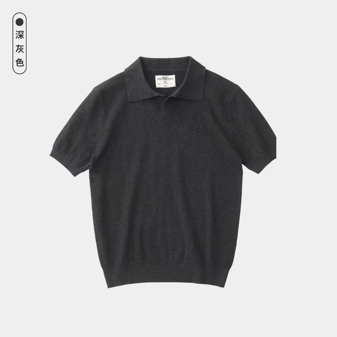 美式無扣針織POLO