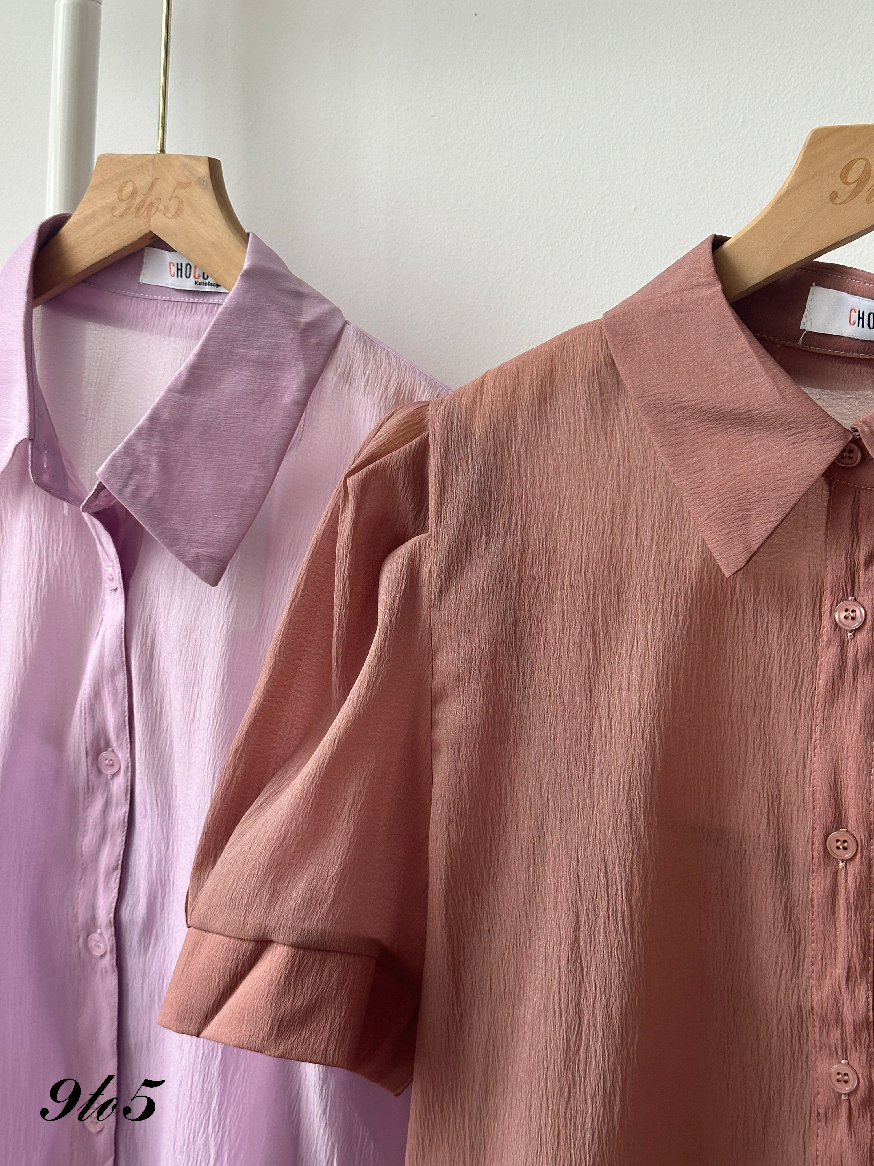T4329 Puff Sleeve Button Down Blouse - 3 Colors 