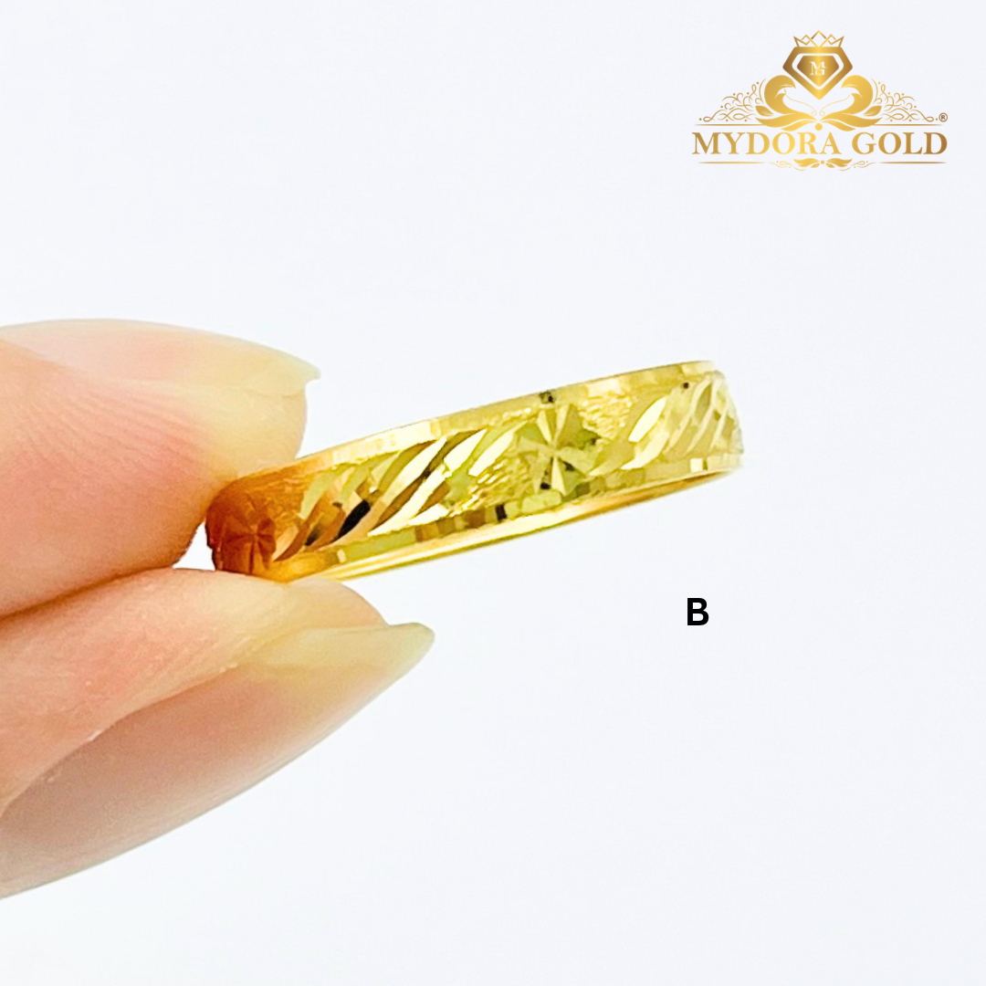 MYDORA Cincin Belah Rotan Klasik Bajet l Emas 916/22K