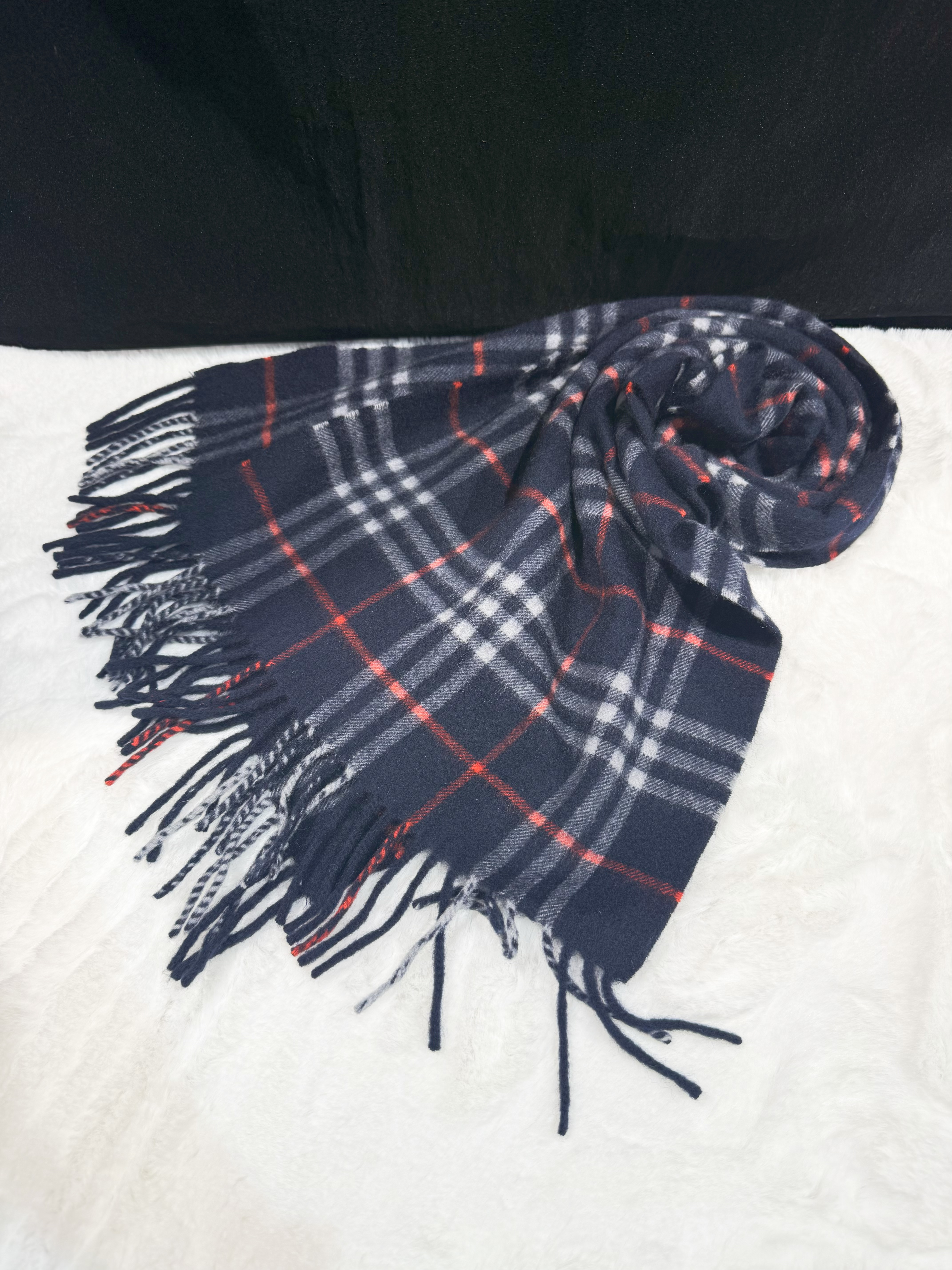 Burberry scarf short/check/navy