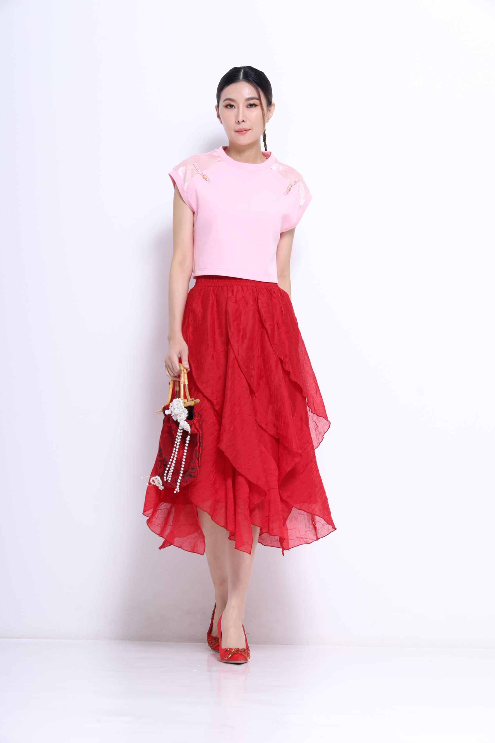 CS1396 FRILL PATTERN ORGANZA SKIRT