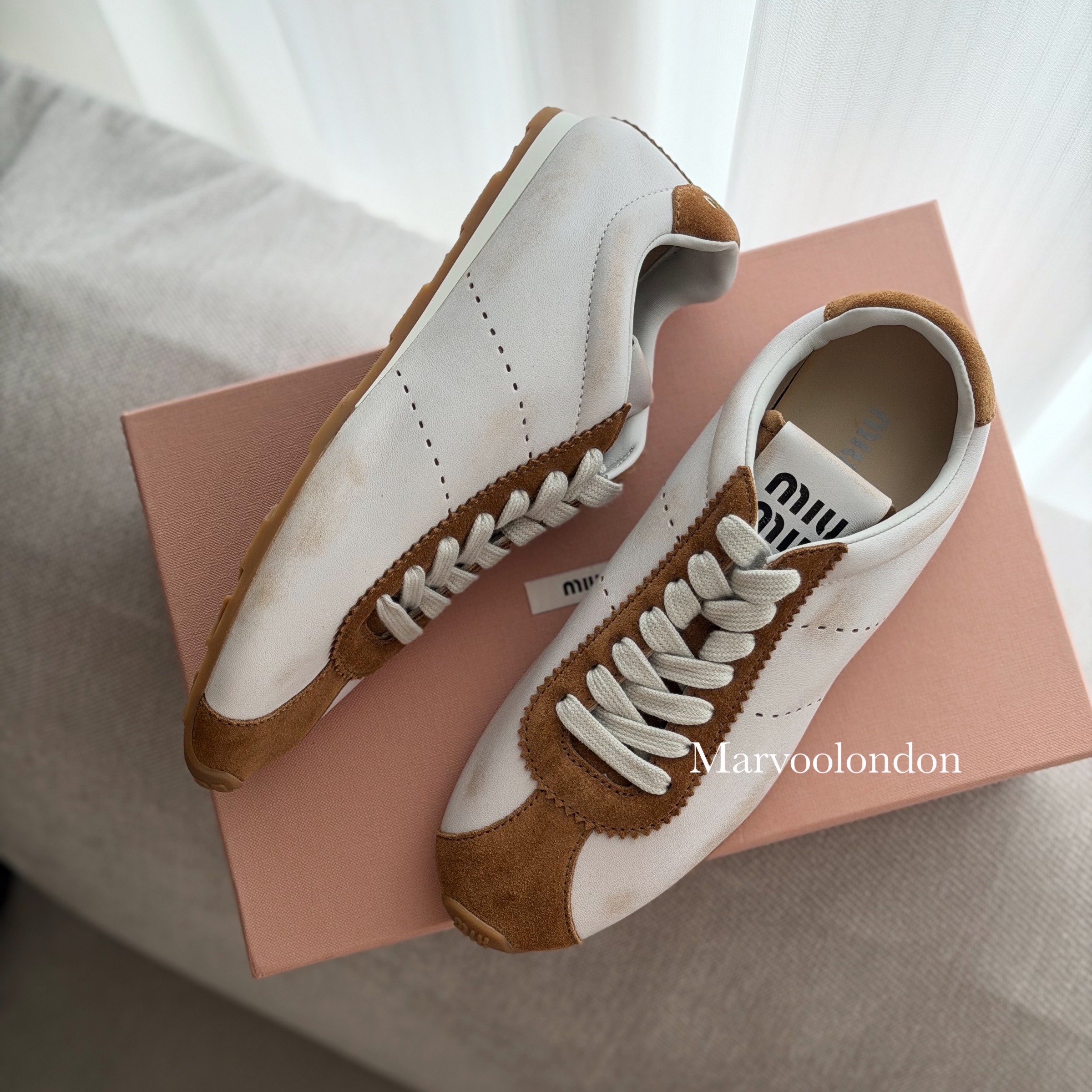 限時優惠✨現貨🍒MIUMIU PLUME 造舊sneaker  Size 35-38
