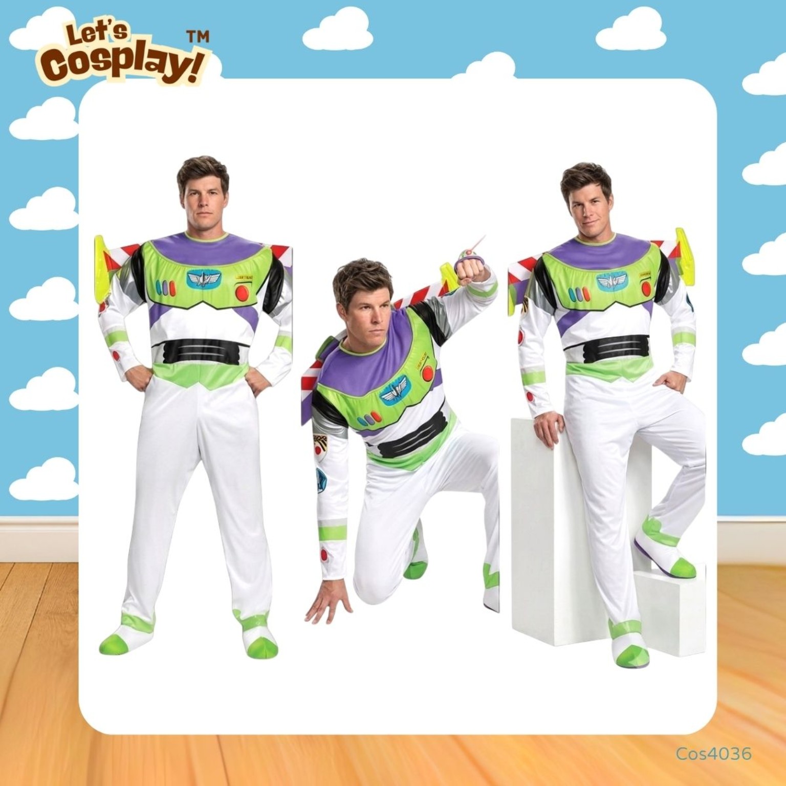 反斗奇兵 Toy Story 巴斯光年 Buzz Lightyear 主題成人Cosplay服裝 4件套 翅膀頭套腳套