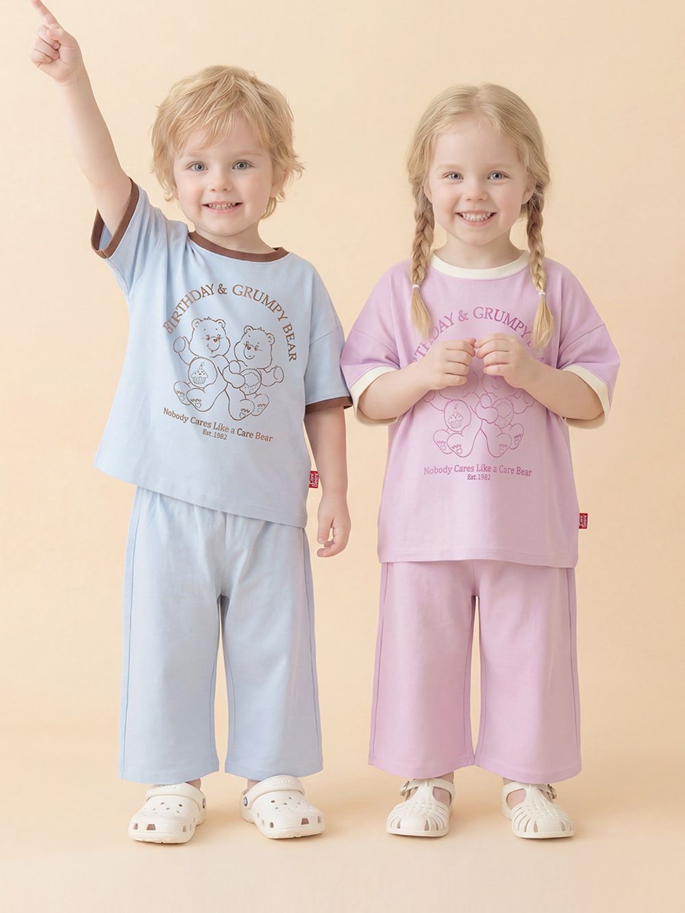 ☀️預訂 韓國直送☀️🇰🇷正版Care Bears兩色生日暴躁小熊印花七分上下套裝