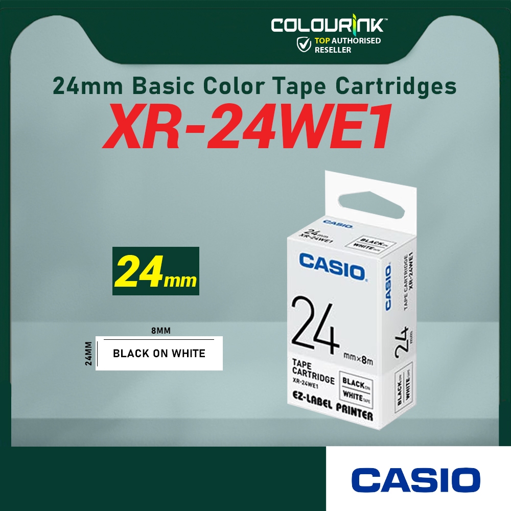 CASIO ORIGINAL GENUINE 24MM EZ LABEL TAPE FOR KL-120 KL-130 KL-820 KL-60 KL-HD1 KL-8400 KL-G2