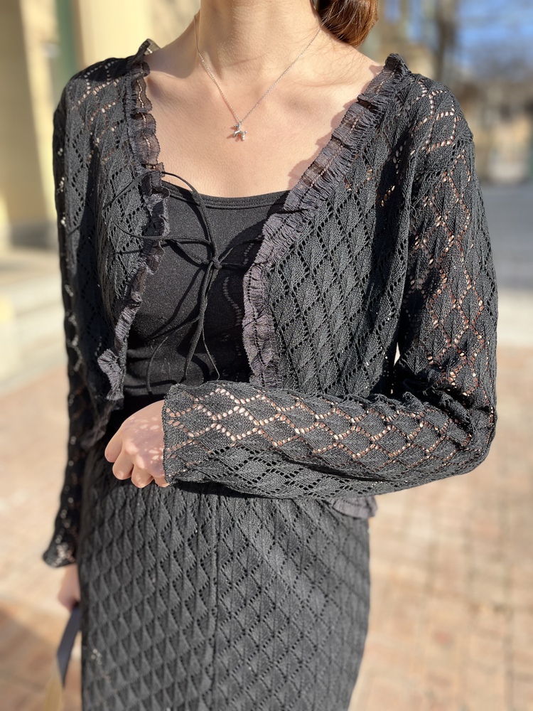 The Lacie Cardigan Set (Black)