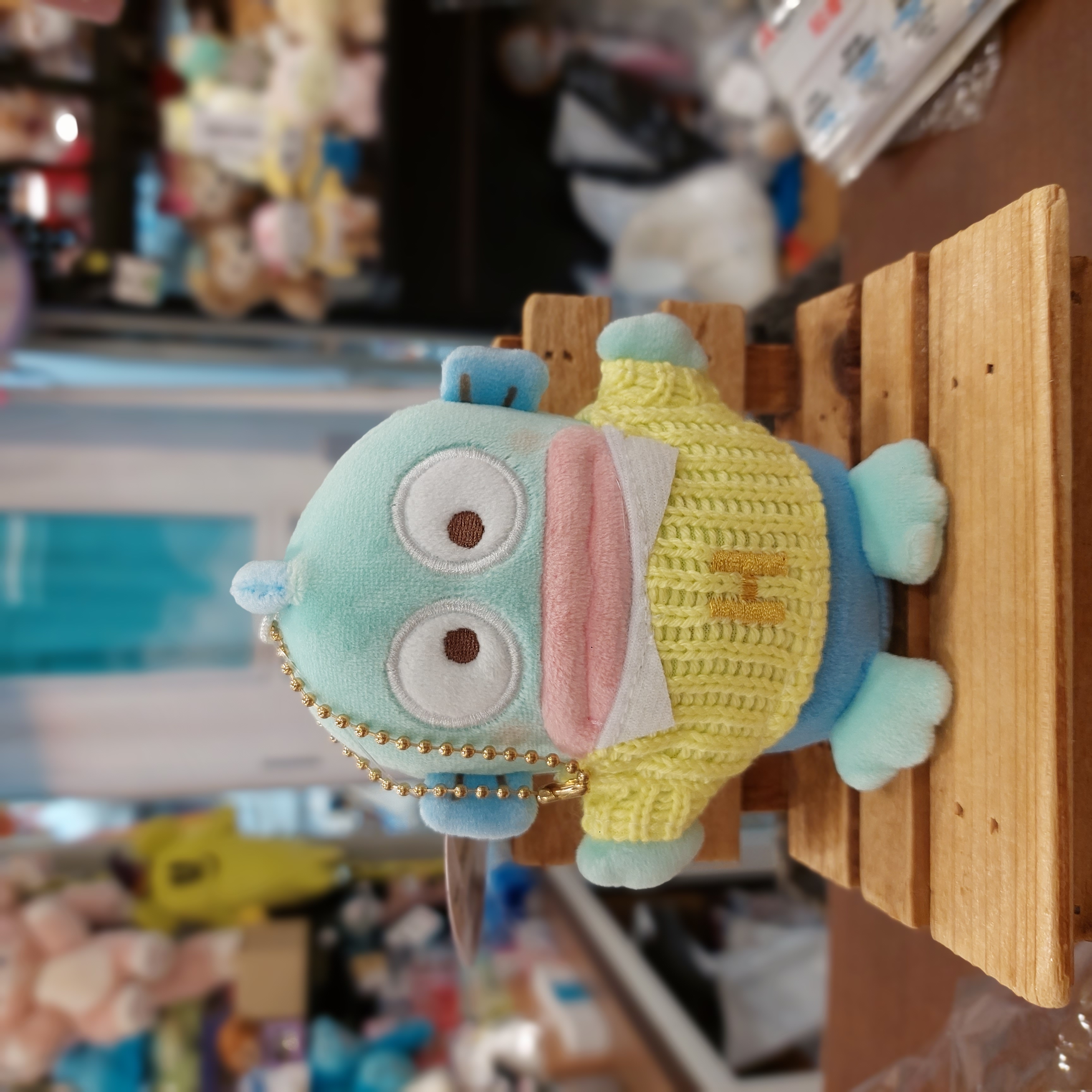 原裝日本 Sanrio Hangyodon 水怪 冷衫款 公仔吊飾 掛件
