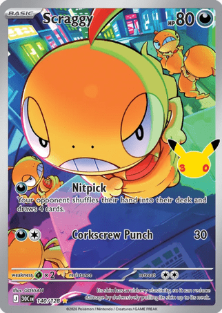 Pokemon TCG 30th Celebration - Scraggy-140/128