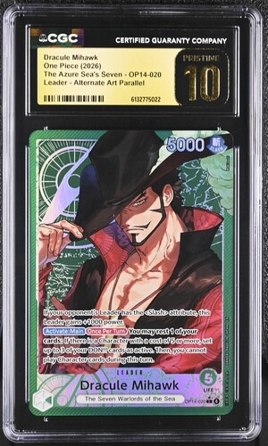 CGC Pristine 10 Dracule Mihawk OP14-020