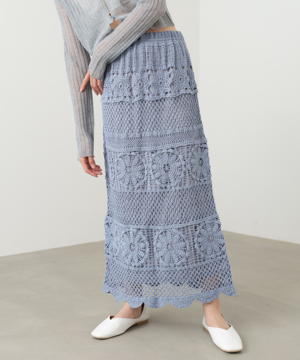<JP> Premium 鉤針編織花花半裙* 3色入 <預購>