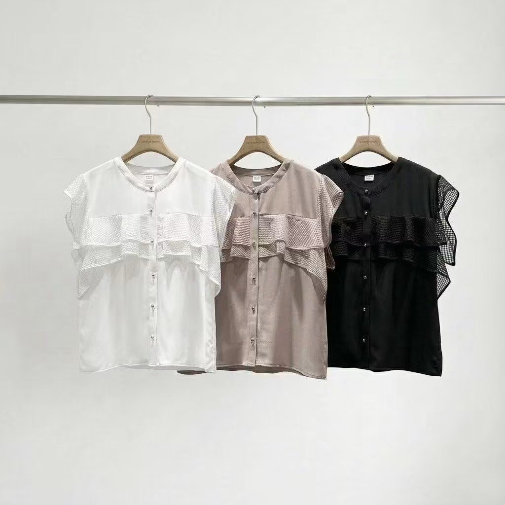 網袖ruffle Top