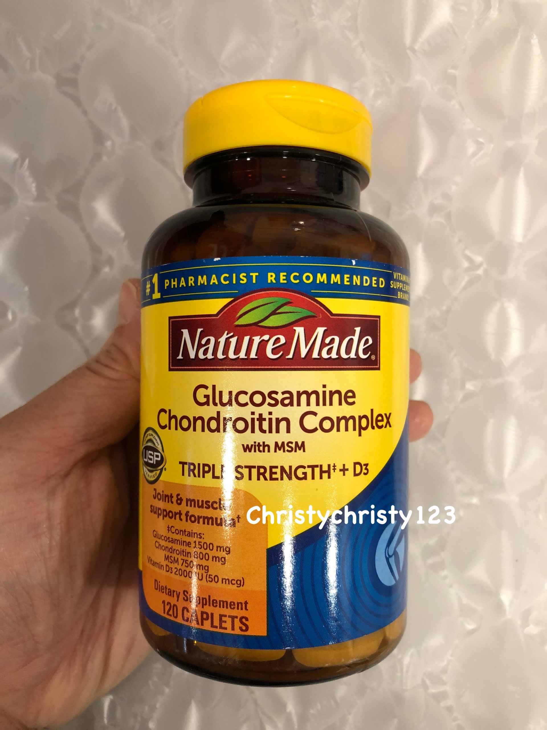 Nature Made 葡萄糖胺+軟骨素+MSM 120粒 (Nature Made Glucosamine Chondroitin Complex with MSM) 