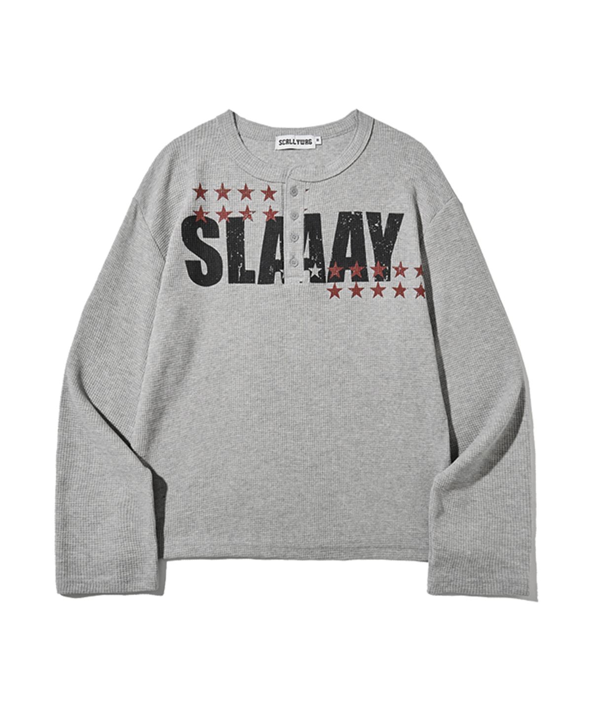 🇰🇷訂購｜SCALLYWAG 26SS｜SLAAY Waffle Henley Neck Long Sleeve 2色 