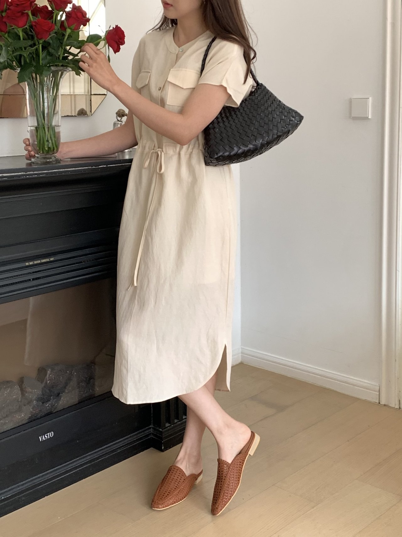 Woven Leather Slide Sandals (4 colors)