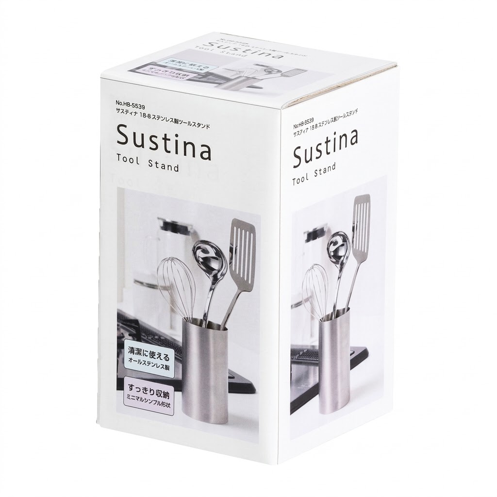 【現貨】🔥🔥【日本製《SUSTINA》18-8不鏽鋼圓形廚具收納筒】