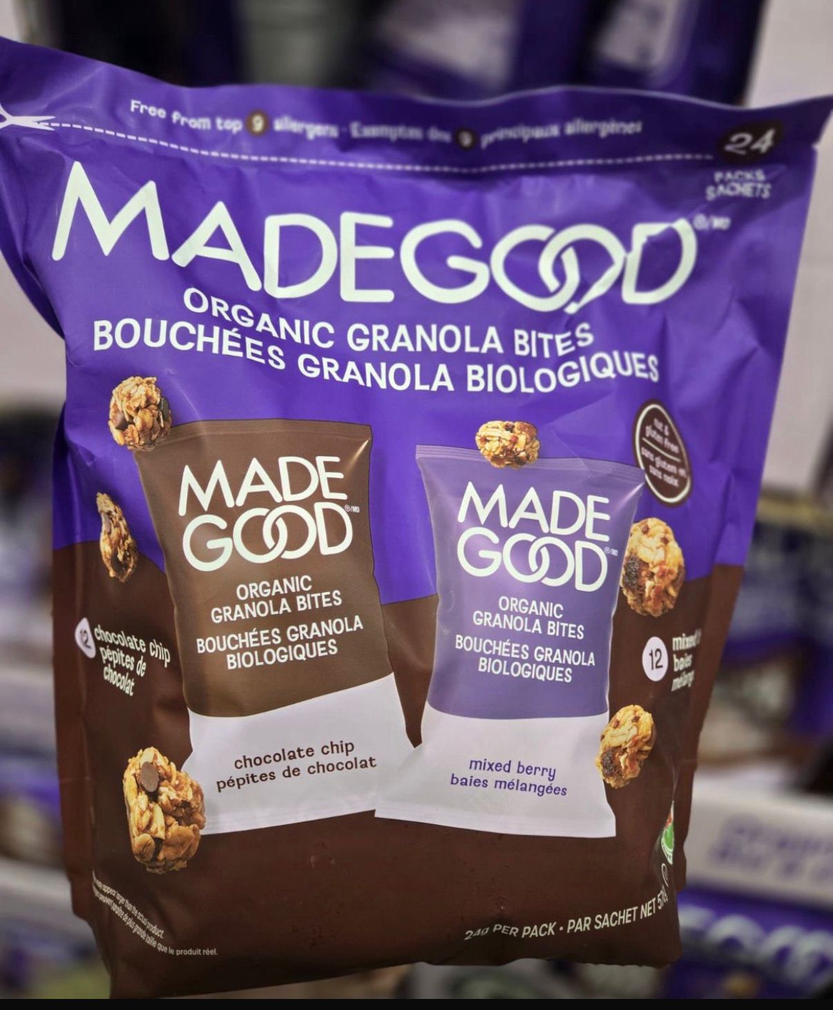 加拿大直送- MadeGood有機迷你燕麥脆脆 576g (24gx24包/袋)