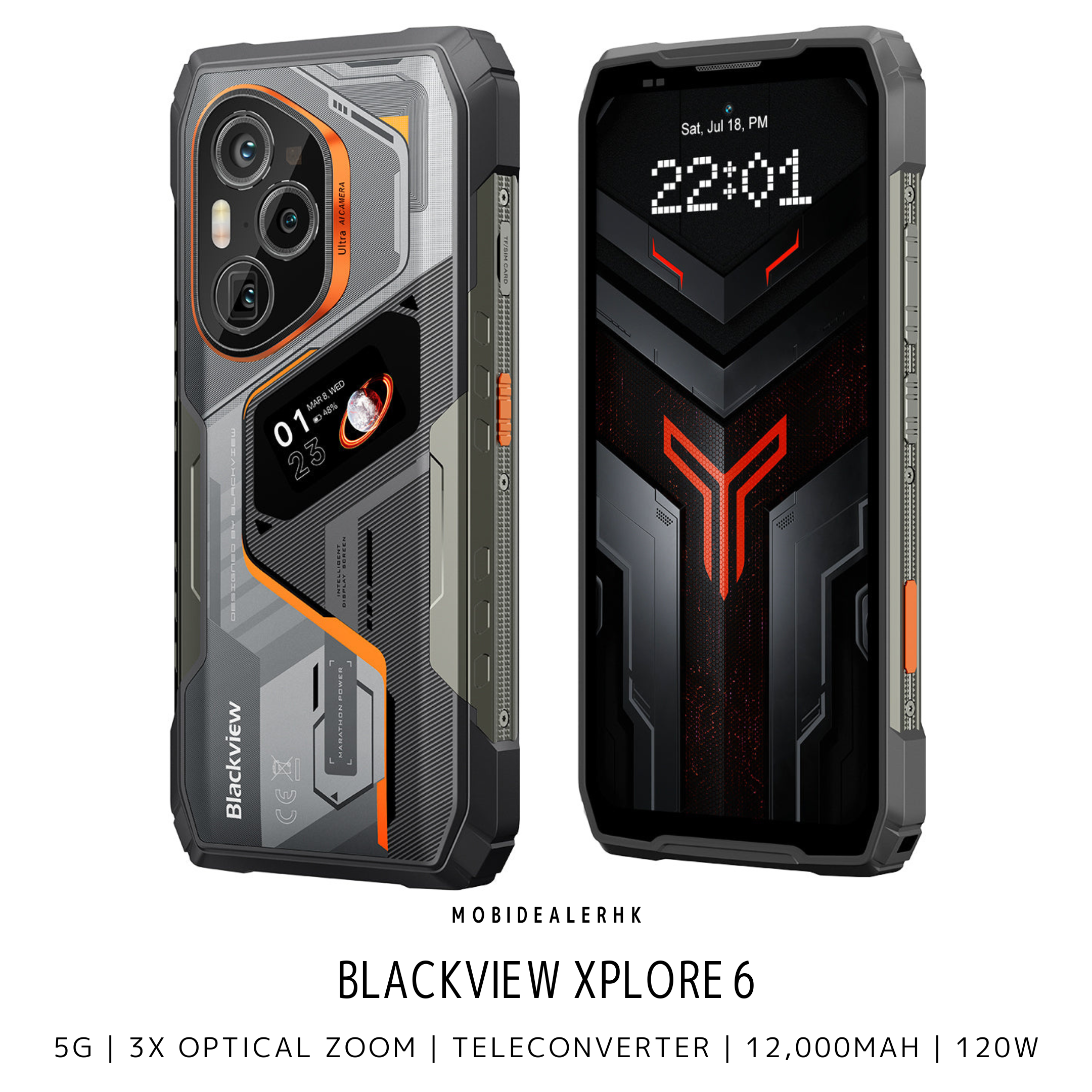 Blackview Xplore 6 | 5G | 三防手機 | 潛望式長焦鏡頭 | 附送增距鏡 | Dimensity 9400+ | 12,000mAh | 120W