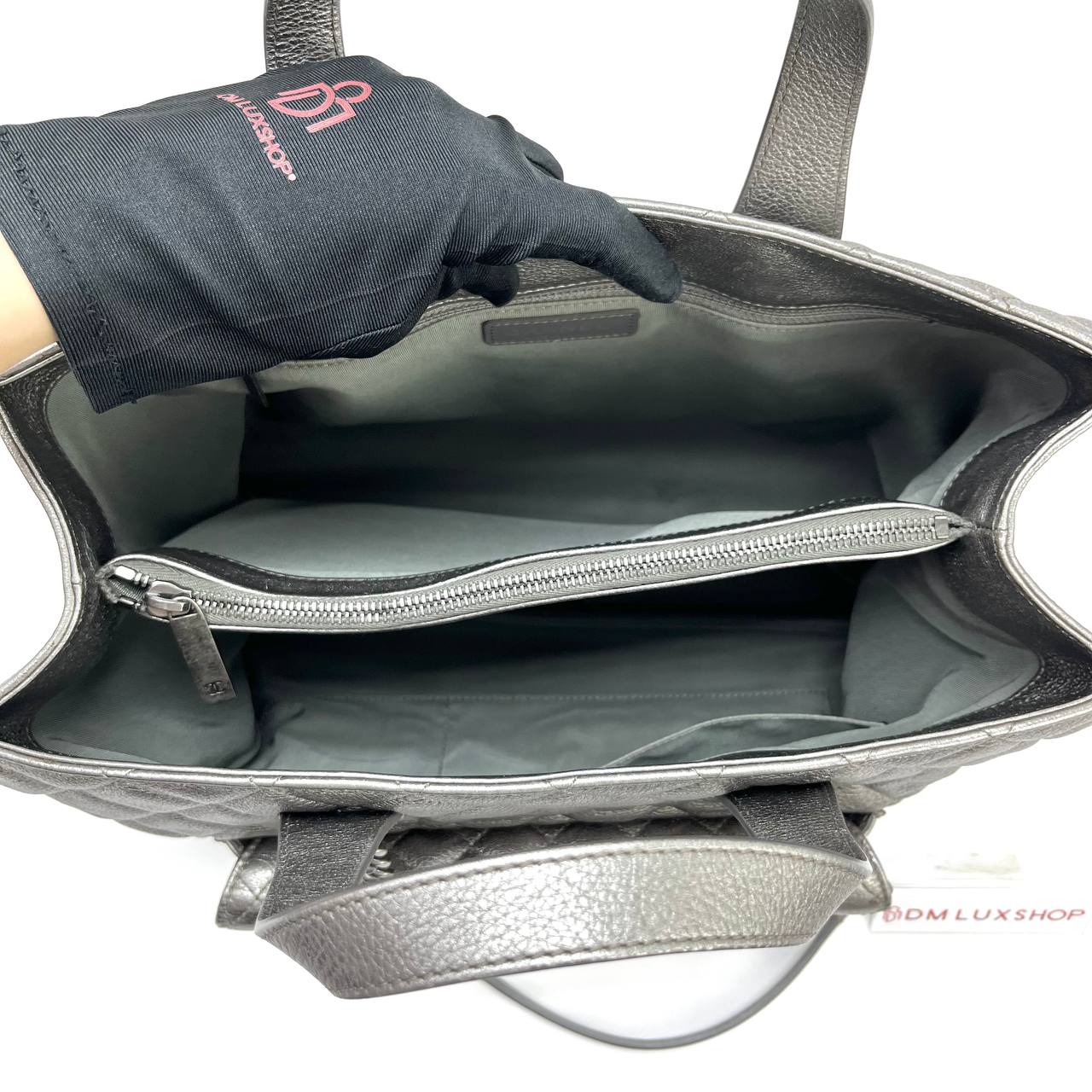 Chanel Metallic Silver Front Pocket Tote Bag (Serial 23, Year 2017)