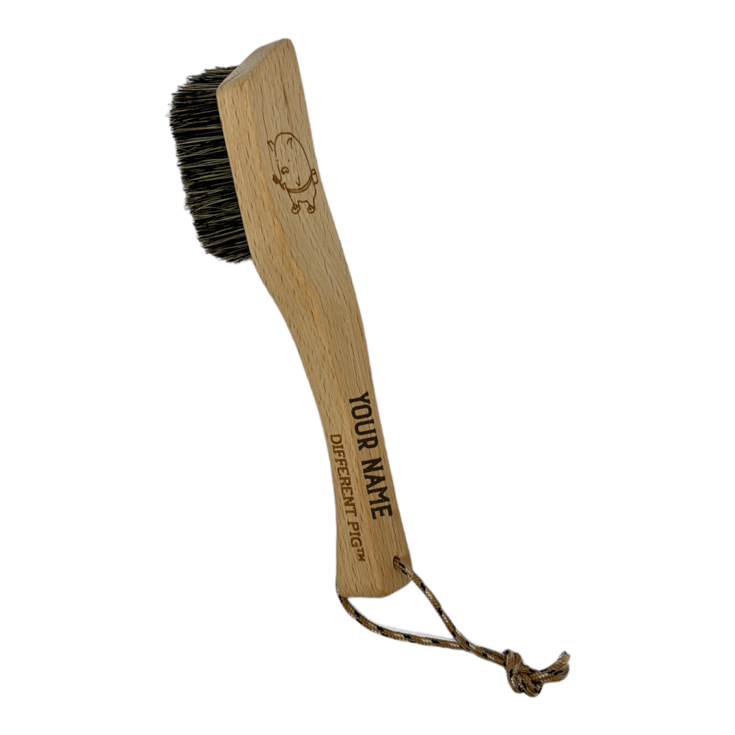 【來字刻名】𝗗𝗜𝗙𝗙𝗘𝗥𝗘𝗡𝗧 𝗣𝗜𝗚™ OG brush with name carving 刻名大豬掃連掛繩