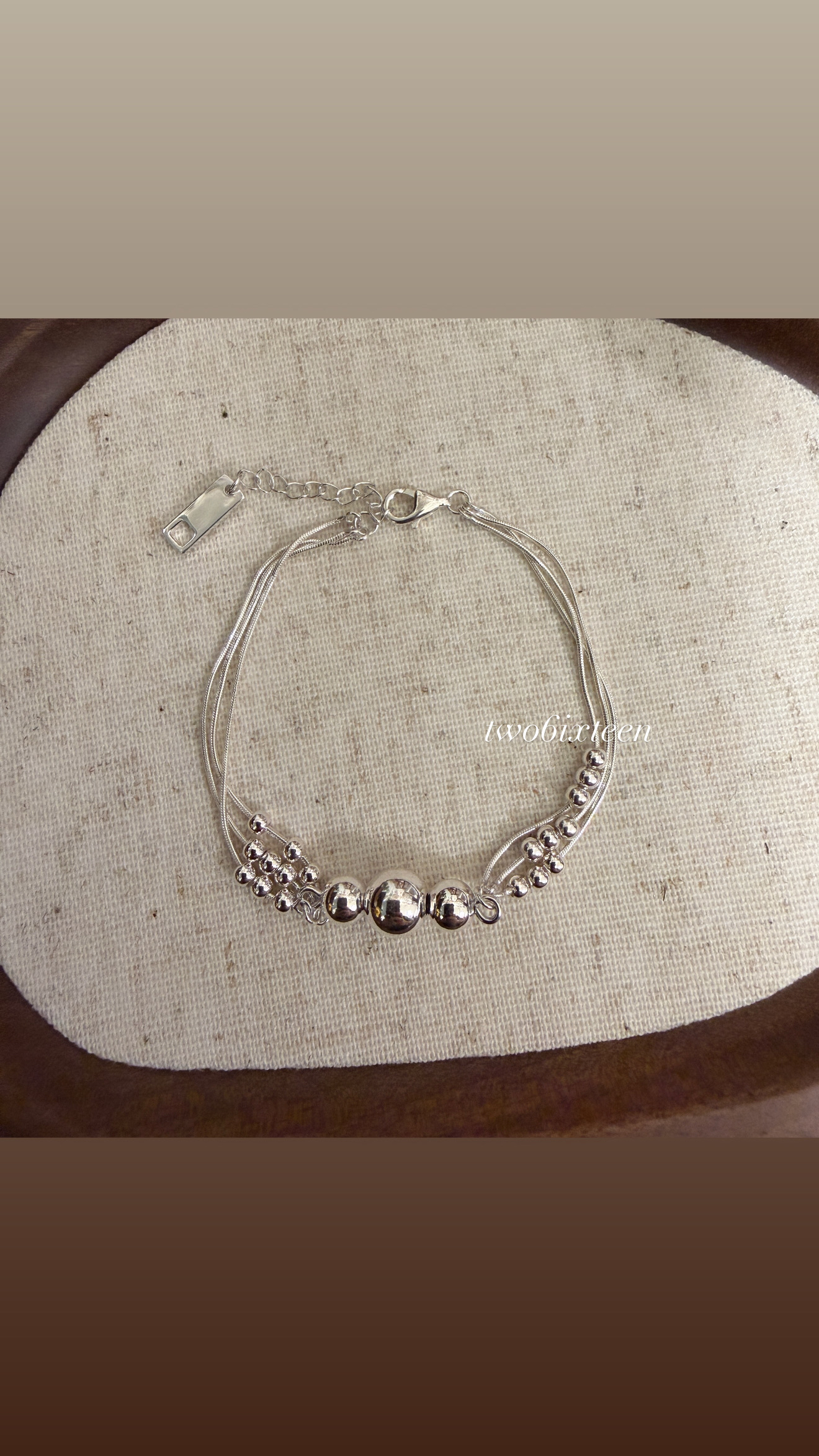 【S.A.L.E 減價 】三粒圓珠三層蛇骨手鏈