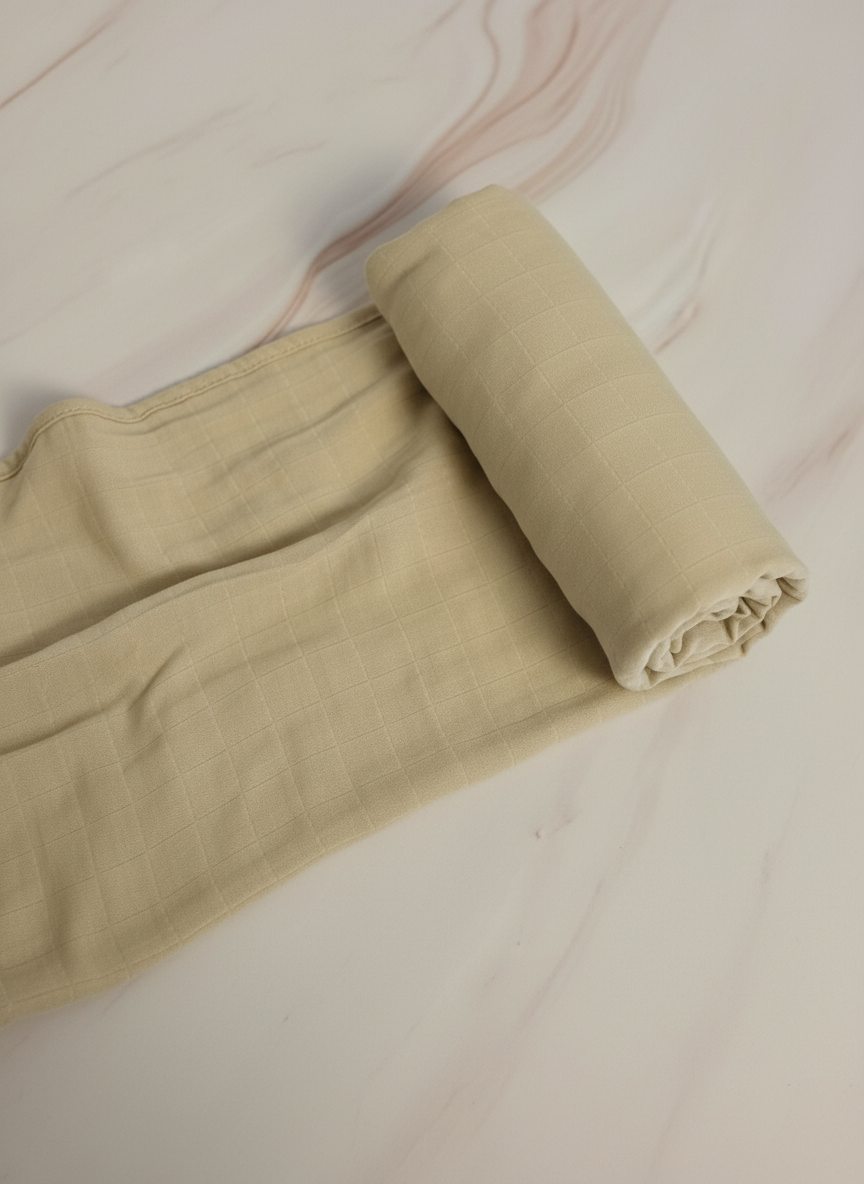 簡約素色純棉紗包巾