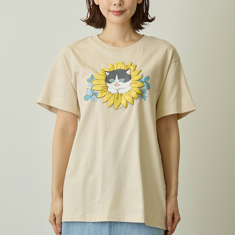 🌸 【預訂】mofusand×日比谷花壇 新品-Tee(卡其色)