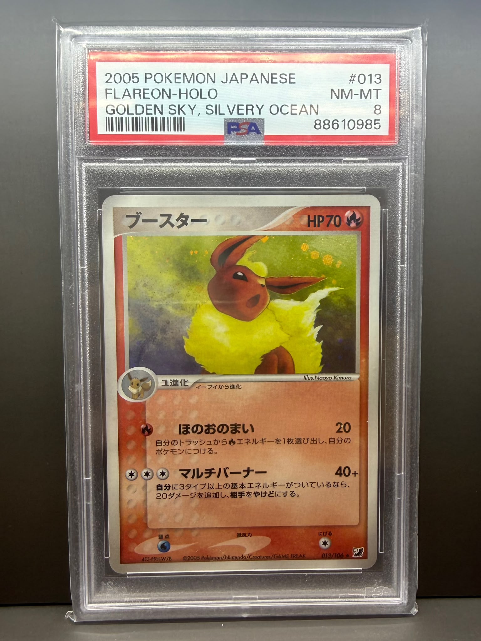 2005 寶可夢 日版 火伊布 閃卡 金色天空 銀色海洋 PSA 8 NM-MT 鑑定卡